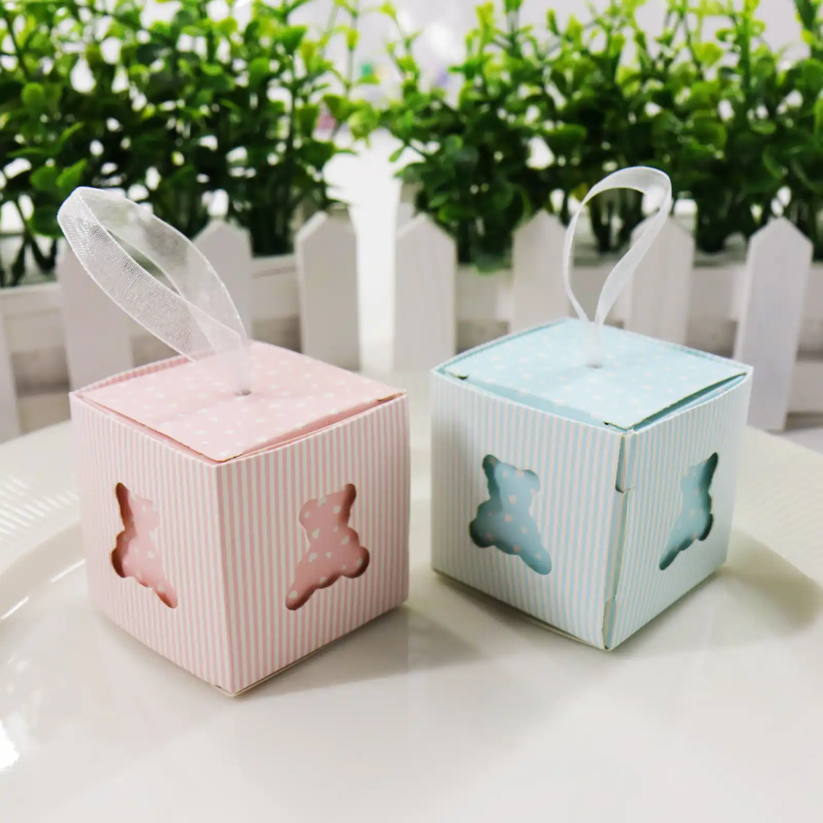 12pcs wedding baby shower candy boxes printed boxes with