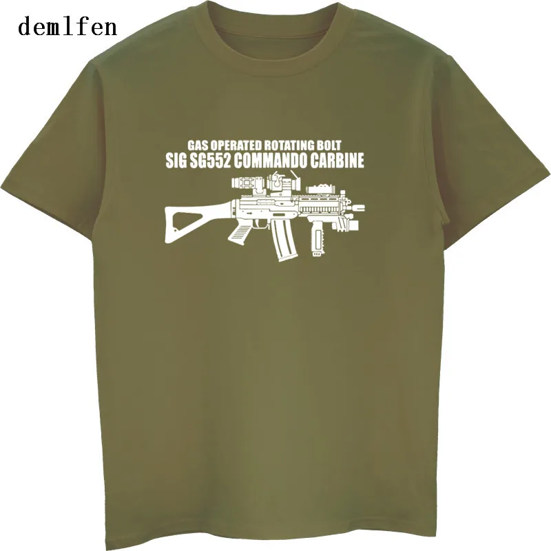 New Gun SG552 Commando Carbine SWAT Print T-shirt Fashion Male Cotton Short Sleeve T Shirt Casual Hip Hop Tees
New Gun SG552 Commando Carbine SWAT Print T-shirt Fashion Male Cotton Short Sleeve T Shirt Casual Hip Hop Tees