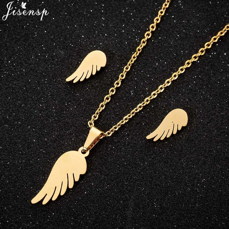 Jisensp 2019 New Arrival Fashion Feather Jewelry Sets Vintage Cute Angel Wings Necklace Earrings for Women Kids Birthday Gift
Jisensp 2019 New Arrival Fashion Feather Jewelry Sets Vintage Cute Angel Wings Necklace Earrings for Women Kids Birthday Gift
