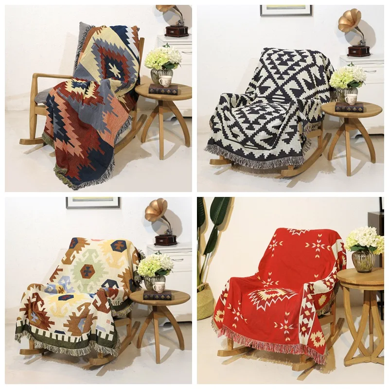 Bohemian Cotton Plaid Blanket Sofa/Table/Plane Blanket Piano Cover Bedding Cover on Bed Carpet Jacquard Coverlet Home Sofa Towel
Bohemian Cotton Plaid Blanket Sofa/Table/Plane Blanket Piano Cover Bedding Cover on Bed Carpet Jacquard Coverlet Home Sofa Towel