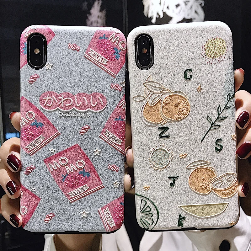 

Japan and South Korea strawberry drink For iphone X XR XS MAX Case matte soft shell For iphone 6 6S 7 8 plus Shockproof Shell