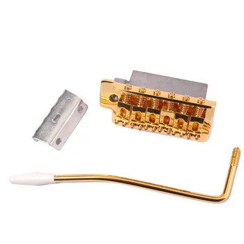 1 Set 6 Strings Electric Guitar Tremolo Bridge Gold With Bar lack Shipping New Style
1 Set 6 Strings Electric Guitar Tremolo Bridge Gold With Bar lack Shipping New Style