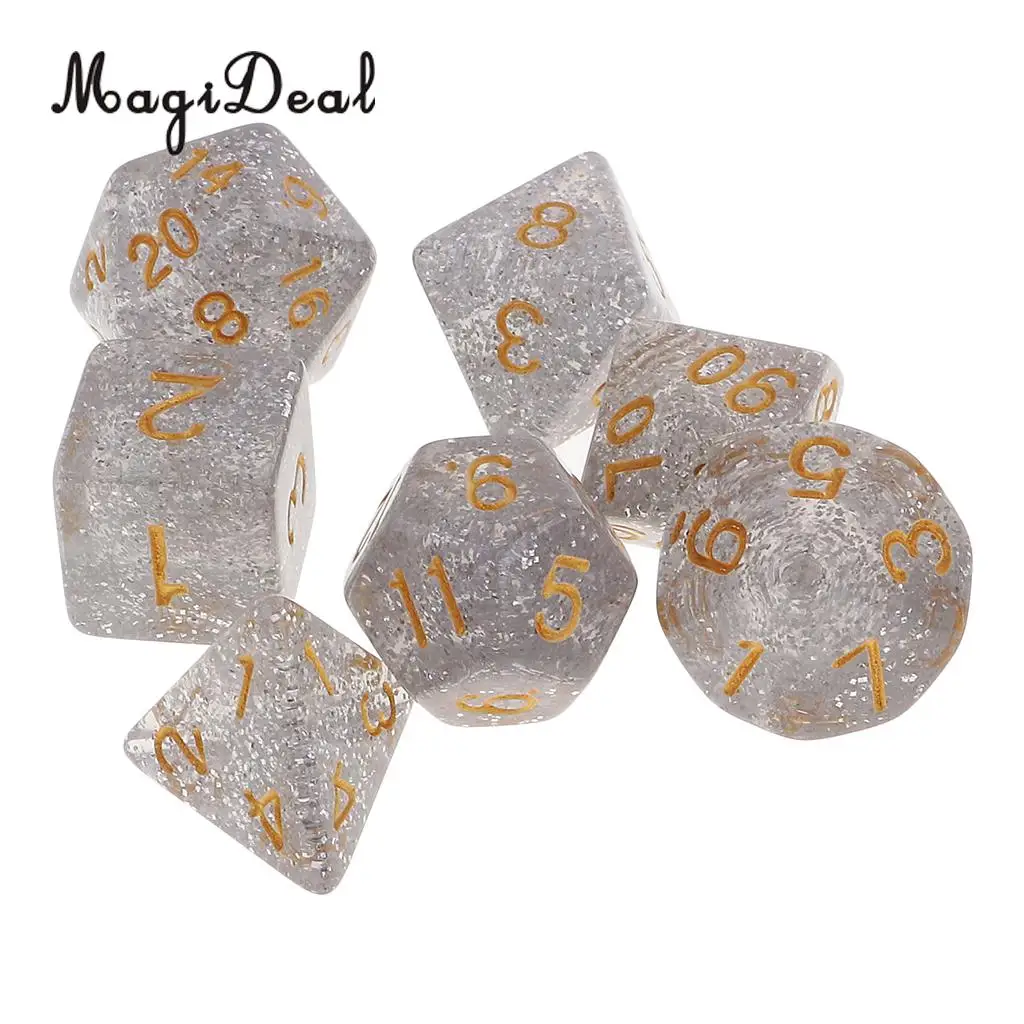 MagiDeal 42Pcs/Lot Double Colors Acrylic Polyhedral Dice 16mm for Dungeons Dragons DND MTG RPG Table Party Game Pub Bar Toys
