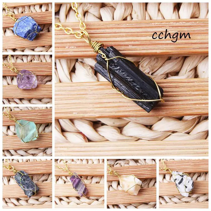 Natural New DIY Gold wire Gem Stones Crystal Fluorite Necklaces&Pendants Irregular Tourmaline Yellow Purple Pink Quartz Pendulum
Natural New DIY Gold wire Gem Stones Crystal Fluorite Necklaces&Pendants Irregular Tourmaline Yellow Purple Pink Quartz Pendulum