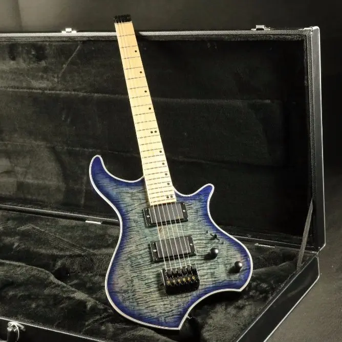 Handwork headless quilted maple top purpleburst multi binding headless electric guitar free shipping
Handwork headless quilted maple top purpleburst multi binding headless electric guitar free shipping