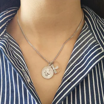 Authentic 925 Sterling silver personality portrait face coin zircon pendants necklace Fine Jewelry XLx306
Authentic 925 Sterling silver personality portrait face coin zircon pendants necklace Fine Jewelry XLx306