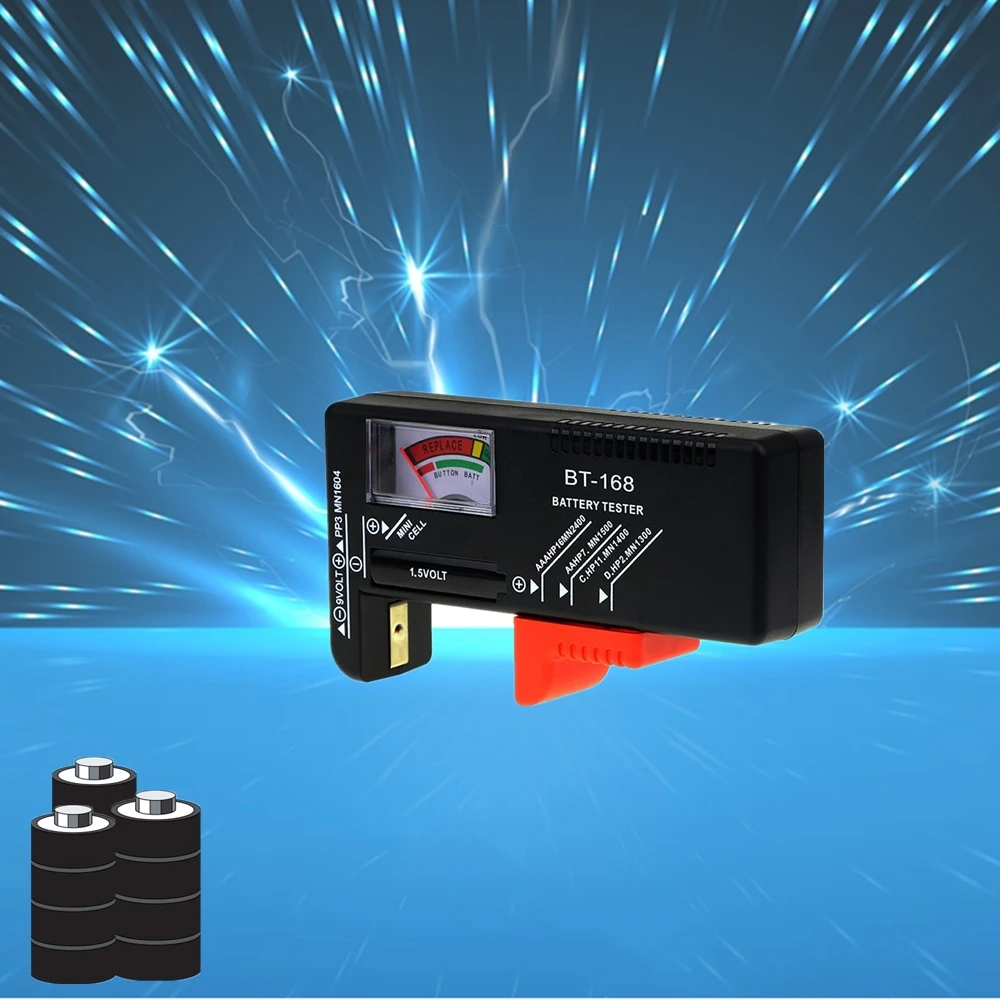 BT168 Universal Digital Battery Tester Electronic Battery Volt Checker for AA AAA 9V Button Cell Multi Size Voltage Meter
BT168 Universal Digital Battery Tester Electronic Battery Volt Checker for AA AAA 9V Button Cell Multi Size Voltage Meter