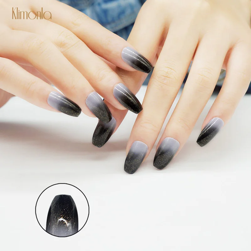 New 24pcs Black Gradient False Nail DIY Coffin Shape Full Wrap Fake Nail Art Tips UV Gel Nail Polish Faux Ongles
New 24pcs Black Gradient False Nail DIY Coffin Shape Full Wrap Fake Nail Art Tips UV Gel Nail Polish Faux Ongles