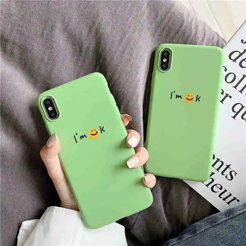 Iboily i'M OK Smile Pattern Matte Color Cases For Apple Phone Cover For iPhone 6 6s 7 8 Plus Soft TPU For iPhone Xr Xs Max
Iboily i'M OK Smile Pattern Matte Color Cases For Apple Phone Cover For iPhone 6 6s 7 8 Plus Soft TPU For iPhone Xr Xs Max