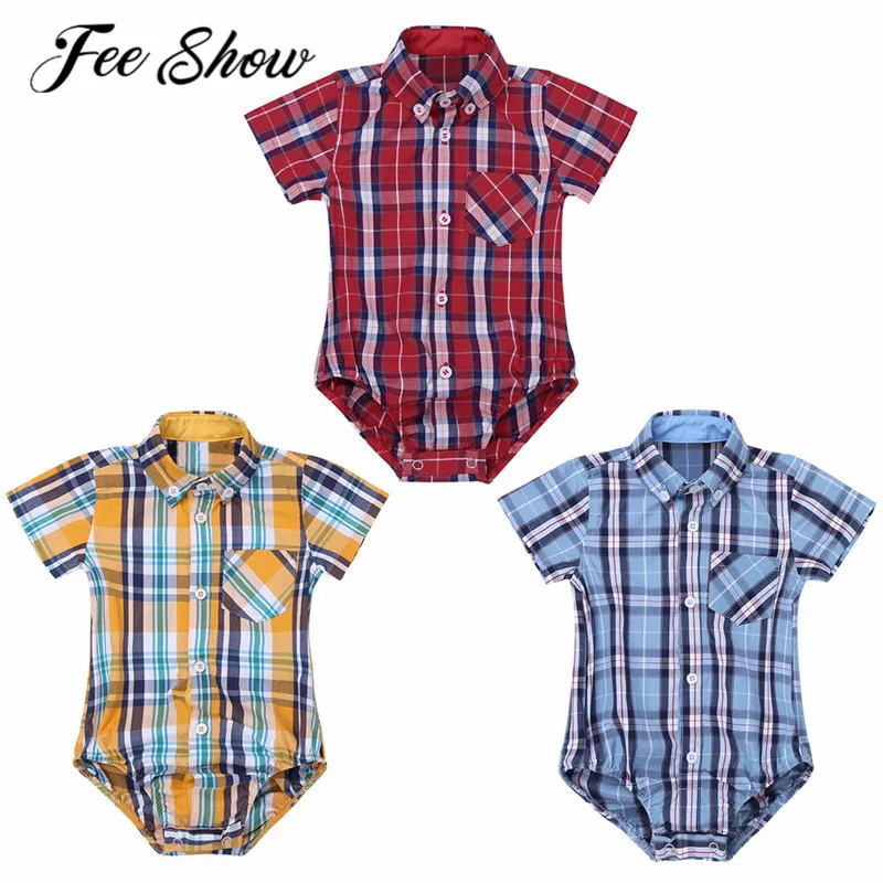 FEESHOW Unisex Infantil Baby Boy Girl Summer Clothing Lapel Plaid Shirt Romper Jumpsuit Newborns Baby 1st Birthday Party Clothes
FEESHOW Unisex Infantil Baby Boy Girl Summer Clothing Lapel Plaid Shirt Romper Jumpsuit Newborns Baby 1st Birthday Party Clothes