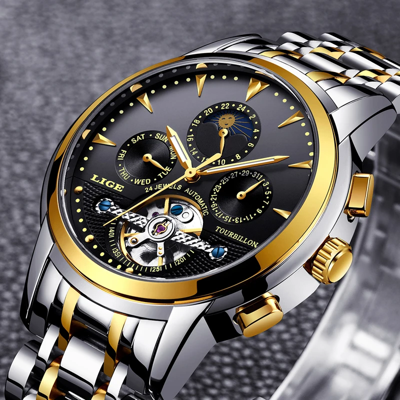 Relogio Masculino Mens Watches LIGE Top Brand Men's Tourbillon Automatic Mechanical Watch Men Fashion Business Waterproof Watch
Relogio Masculino Mens Watches LIGE Top Brand Men's Tourbillon Automatic Mechanical Watch Men Fashion Business Waterproof Watch