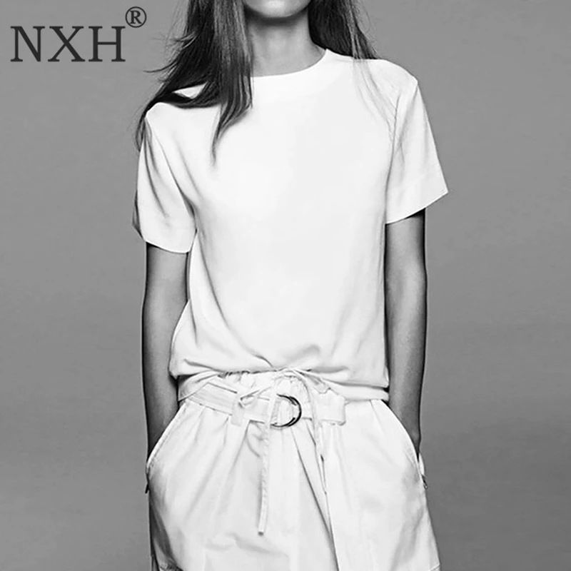 NXH Women Basic Silk Cotton Tshirts Pink Orange Purple Green Femal Summer Short Sleeve Tshirt Smooth Comfortable Tees
NXH Women Basic Silk Cotton Tshirts Pink Orange Purple Green Femal Summer Short Sleeve Tshirt Smooth Comfortable Tees