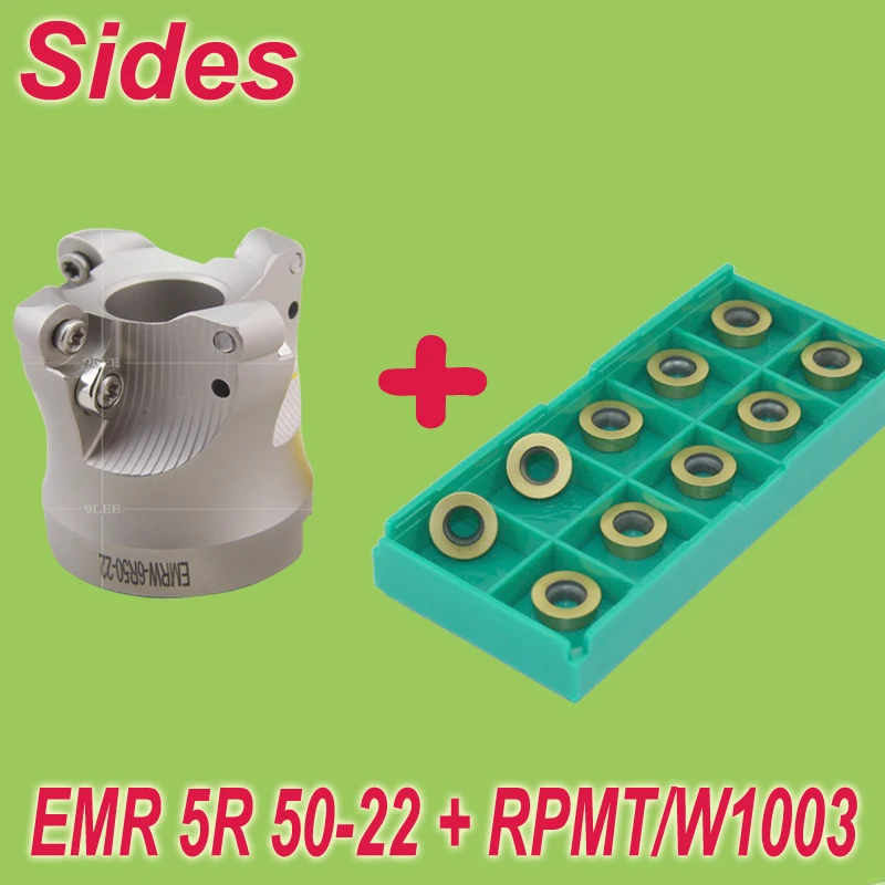 Free Shiping EMR-5R-50-22-4T+10pcs RPMT1003 Round Routing Face Milling Cutter Head Set
Free Shiping EMR-5R-50-22-4T+10pcs RPMT1003 Round Routing Face Milling Cutter Head Set
