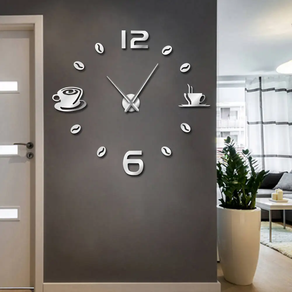 Большие настенные часы для кафе сделай сам бескаркасные гигантские современный