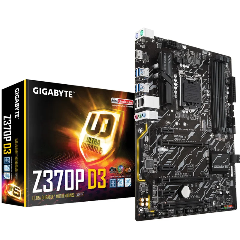 Новинка для Gigabyte GA-Z370P D3 Z370P материнская плата LGA1151 DDR4 Z370 PCI-E3.0 SATA3 USB3.0 Поддержка i3 8100
