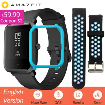 

English Version Amazfit Bip Smart Watch Men Huami Pace Smartwatch For IOS Android Heart Rate Monitor 45 Days Battery