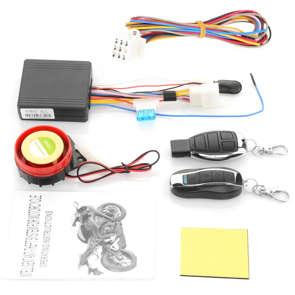 Image 12V Motorcycle Bike Anti theft Security Alarm System Scooter 125db Remote Engine Start (Anti line Cutting) E#A3