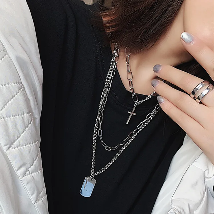 European and American Retro Hiphop Street Tag Necklace The Same Cross Three-storey Necklace Can Be Torn Apart To Wear Tide Boho
European and American Retro Hiphop Street Tag Necklace The Same Cross Three-storey Necklace Can Be Torn Apart To Wear Tide Boho