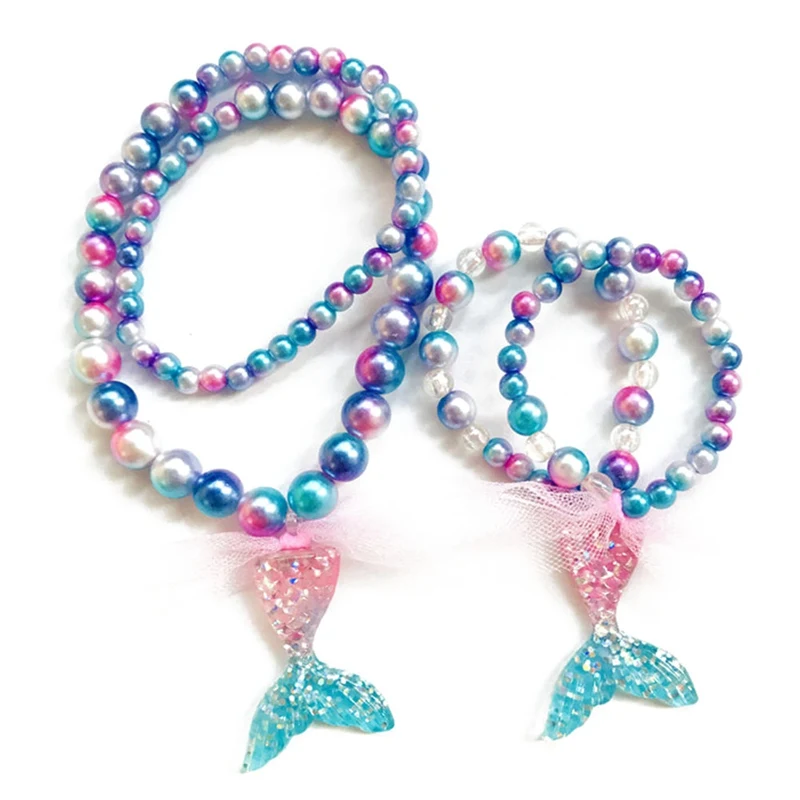 Cartoon Mermaid Animal Colorful Beads Girls Jewelry Set Kids Children Girls Necklace Bracelet Set Birthday Party Jewelry Gift
Cartoon Mermaid Animal Colorful Beads Girls Jewelry Set Kids Children Girls Necklace Bracelet Set Birthday Party Jewelry Gift