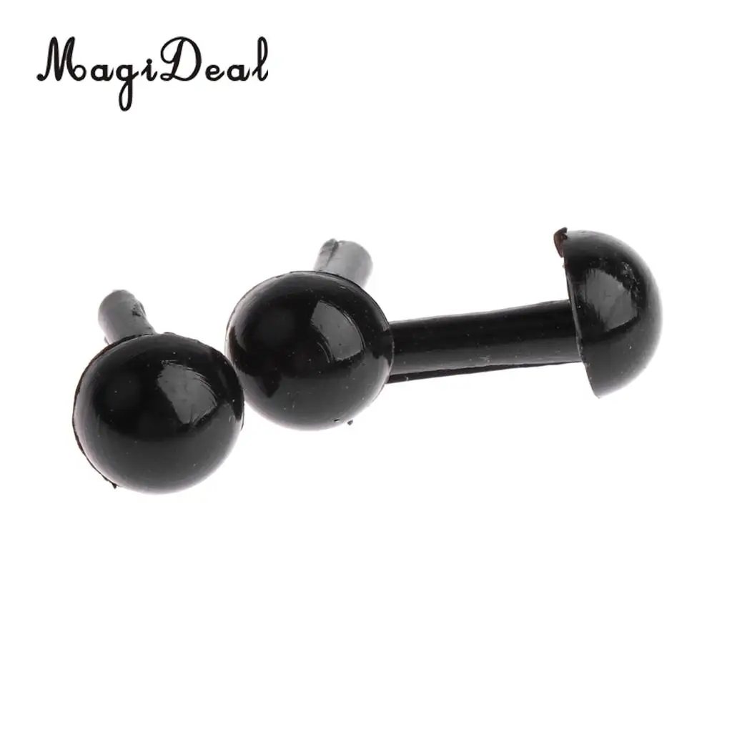 200 Pieces Black Plastic Safety Eyes for Teddy Bear Doll Plush Animal Toys Card Making Home Decor Crafts