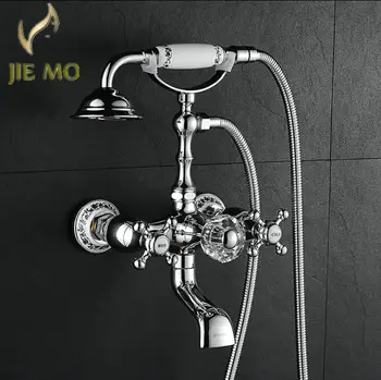 Chrome finish exposed bathroom shower faucet set Crystal handle bathroom bath shower wall mounted shower set mixer,valve,tap
Chrome finish exposed bathroom shower faucet set Crystal handle bathroom bath shower wall mounted shower set mixer,valve,tap