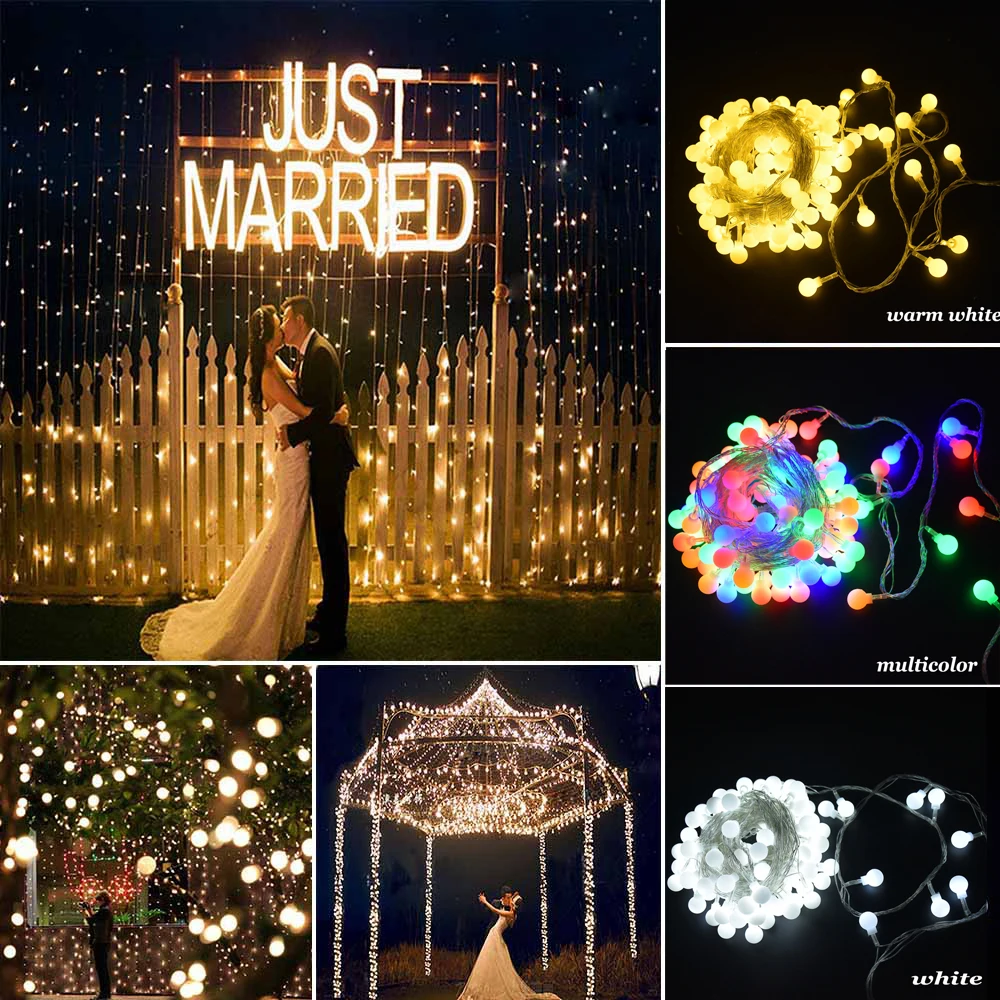 6M 40leds Fairy Garland LED Ball String Lights Waterproof Decorative Lights for Christmas Tree Wedding Home Indoor Decoration
6M 40leds Fairy Garland LED Ball String Lights Waterproof Decorative Lights for Christmas Tree Wedding Home Indoor Decoration