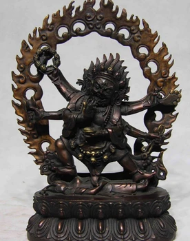 bi001702 Tibet Buddhism Temple Red Bronze Copper Six arms Mahakala Buddha God Statue
bi001702 Tibet Buddhism Temple Red Bronze Copper Six arms Mahakala Buddha God Statue