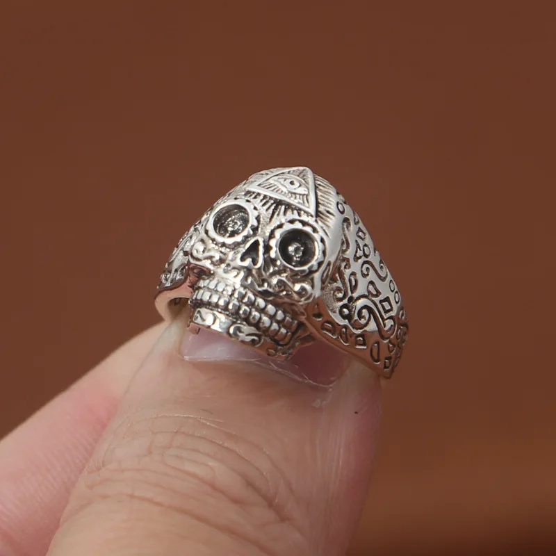 FNJ 925 Silver Punk Skull Ring Jewelry New Fashion S925 Sterling Thail Silver Rings for Women Men Adjustable Size 7-12.5 bague
FNJ 925 Silver Punk Skull Ring Jewelry New Fashion S925 Sterling Thail Silver Rings for Women Men Adjustable Size 7-12.5 bague