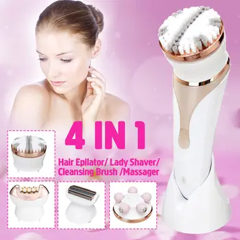 Multifunction 4 In1 Rechargeable Facial Hair Remover Epilator Shaver Face Clean Brush Massager Lady Shaver for women
Multifunction 4 In1 Rechargeable Facial Hair Remover Epilator Shaver Face Clean Brush Massager Lady Shaver for women