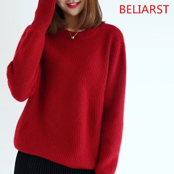 BELIARST 18 Autumn and Winter New Knitted Cashmere Sweater Women Short Paragraph Warm Fashion Loose Round Neck Pullover Sweater
BELIARST 18 Autumn and Winter New Knitted Cashmere Sweater Women Short Paragraph Warm Fashion Loose Round Neck Pullover Sweater