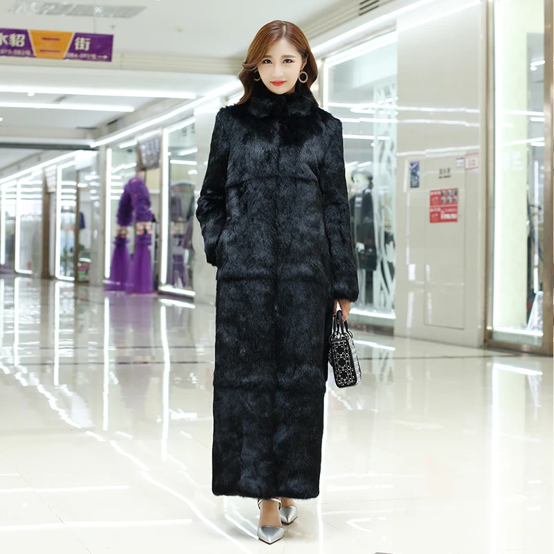 2019 Winter Fashion Stand Collar X-Long Real Rabbit Fur Coat Female Real Fur Outerwear Jacket Coats 4XL 5XL 6XL Black W1452
2019 Winter Fashion Stand Collar X-Long Real Rabbit Fur Coat Female Real Fur Outerwear Jacket Coats 4XL 5XL 6XL Black W1452