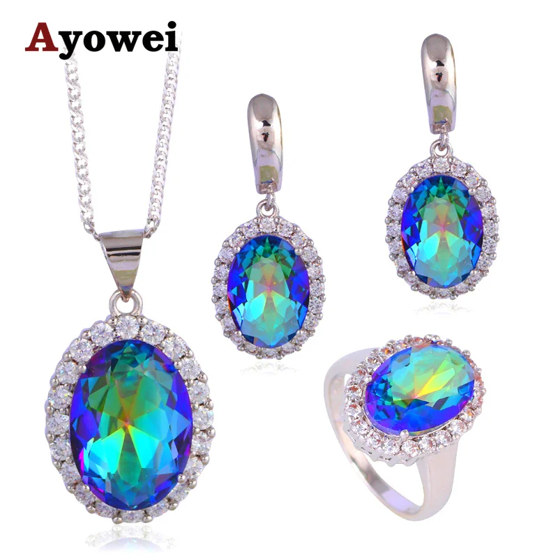 Ayowei Mystic Zircon Silver Stamped Wedding Earrings Necklace Ring Zircon Crystal Fashion Jewelry Set for Women JS631A
Ayowei Mystic Zircon Silver Stamped Wedding Earrings Necklace Ring Zircon Crystal Fashion Jewelry Set for Women JS631A