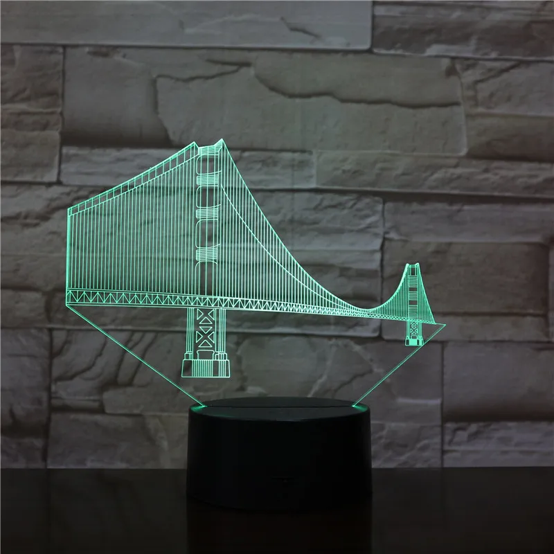 3D Led Night Light Golden Gate Bridge USB Color Changing Holiday Gift Nightlight Home Decorative Light Kids Bedroom Desk Lamp 3d
3D Led Night Light Golden Gate Bridge USB Color Changing Holiday Gift Nightlight Home Decorative Light Kids Bedroom Desk Lamp 3d