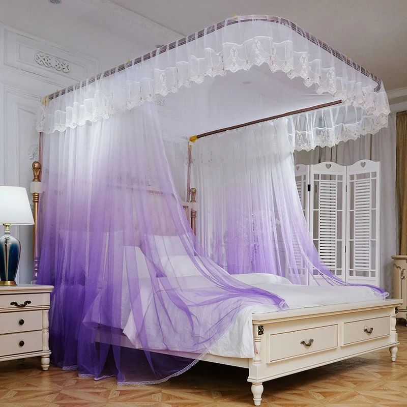 Purple Pink White Luxury U type Palace Style Guide Rail Three Open Door Mosquito Net Stainless Steel Mosquito Frame Bedding Set
Purple Pink White Luxury U type Palace Style Guide Rail Three Open Door Mosquito Net Stainless Steel Mosquito Frame Bedding Set