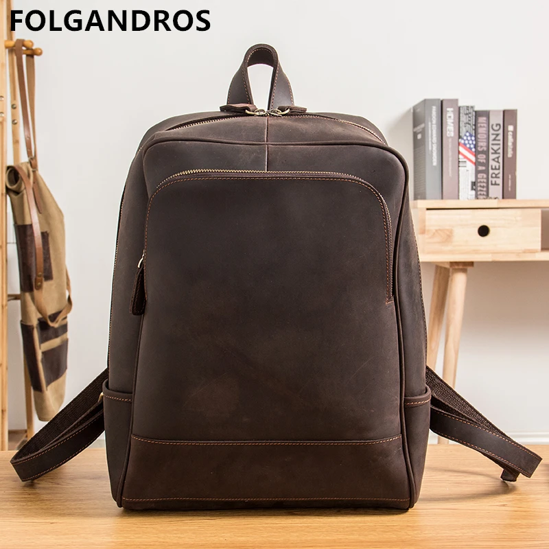 2019 Men's Crazy Horse Leather Backpack Brand Vintage Designer Handmade Thick Cowhide Daypack Male Business Retro Backpack Bolsa
2019 Men's Crazy Horse Leather Backpack Brand Vintage Designer Handmade Thick Cowhide Daypack Male Business Retro Backpack Bolsa