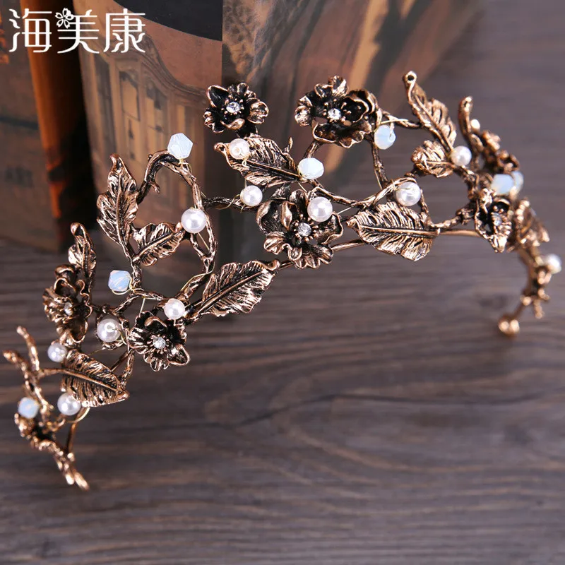 Haimeikang Bronze Women Wedding Hair Accessories Flower Diamond Shape Crown Tiara Bride Headband Alloy Pearl Elegant Hairbands
Haimeikang Bronze Women Wedding Hair Accessories Flower Diamond Shape Crown Tiara Bride Headband Alloy Pearl Elegant Hairbands