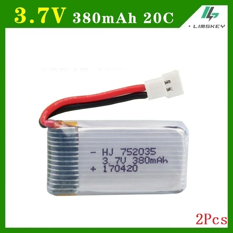Supply 3.7V 380mAh 20c 752035 Lipo battery For Hubsan X4 H107 MJXRC F47 DFD F180 RC plane Lipo battery high rate discharge
Supply 3.7V 380mAh 20c 752035 Lipo battery For Hubsan X4 H107 MJXRC F47 DFD F180 RC plane Lipo battery high rate discharge