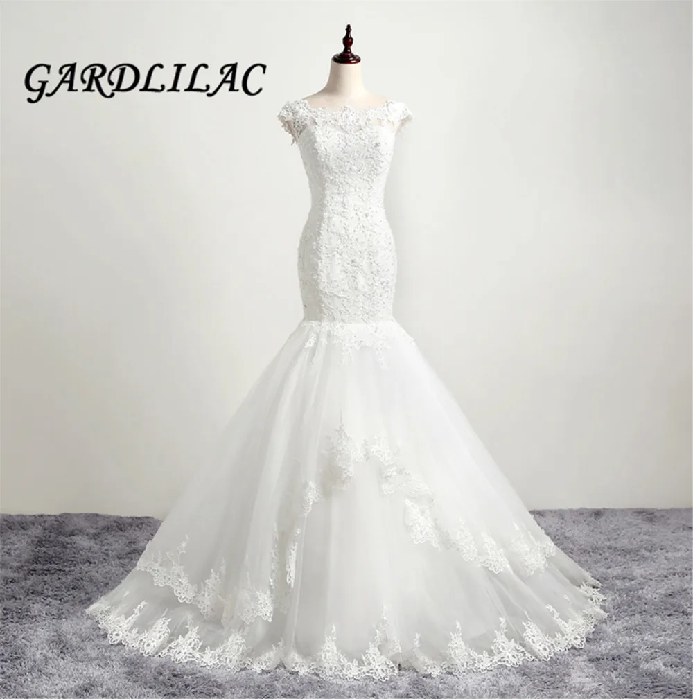 Scoop Mermaid Wedding Dress Beaded Lace Appliques White Wedding gowns Plus size Bridal Gown for wedding vestido de noiva
Scoop Mermaid Wedding Dress Beaded Lace Appliques White Wedding gowns Plus size Bridal Gown for wedding vestido de noiva