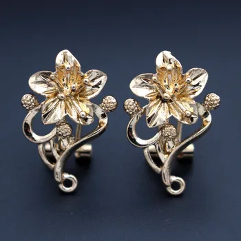Clip Back Earrings Post Filigree Flower Base Hanging Earrings Connector Linker for DIY Fashion Wedding Earrings Jewelry Making
Clip Back Earrings Post Filigree Flower Base Hanging Earrings Connector Linker for DIY Fashion Wedding Earrings Jewelry Making