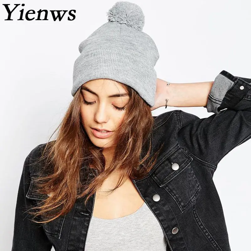 Yienws Women Pom Pom Hats Winter Pompom Beanies for Ladies Knitted Bonnet Femme Sombrero Mujer Gray Pink Caps Unisex YIC660
Yienws Women Pom Pom Hats Winter Pompom Beanies for Ladies Knitted Bonnet Femme Sombrero Mujer Gray Pink Caps Unisex YIC660