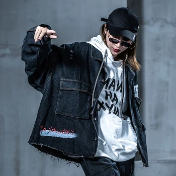 Fashion Chic Graffiti Jean Jacket Women Streetwear Hip-hop Style Spring Jacket 2019 New Womens Hole Frayed Design Denim Coat
Fashion Chic Graffiti Jean Jacket Women Streetwear Hip-hop Style Spring Jacket 2019 New Womens Hole Frayed Design Denim Coat