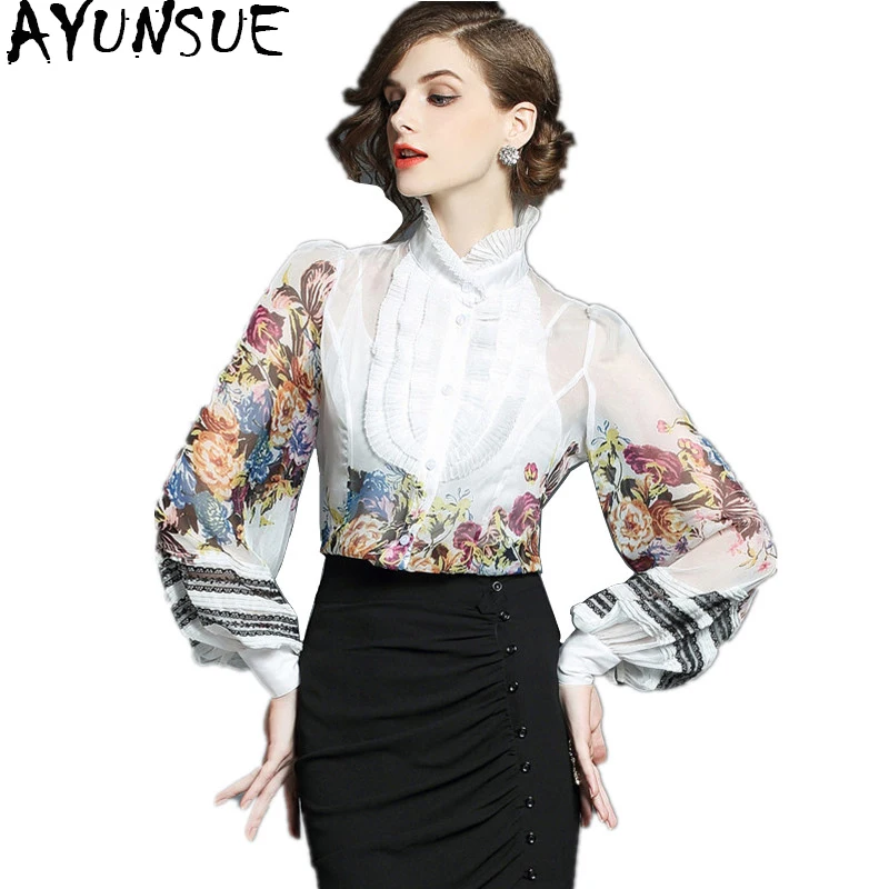 AYUNSUE Fashion Chiffon Blouse Women Shirts 2019 Long Sleeve Blouse White Floral Casual Womens Tops and Blouses Clothing EV2529
AYUNSUE Fashion Chiffon Blouse Women Shirts 2019 Long Sleeve Blouse White Floral Casual Womens Tops and Blouses Clothing EV2529