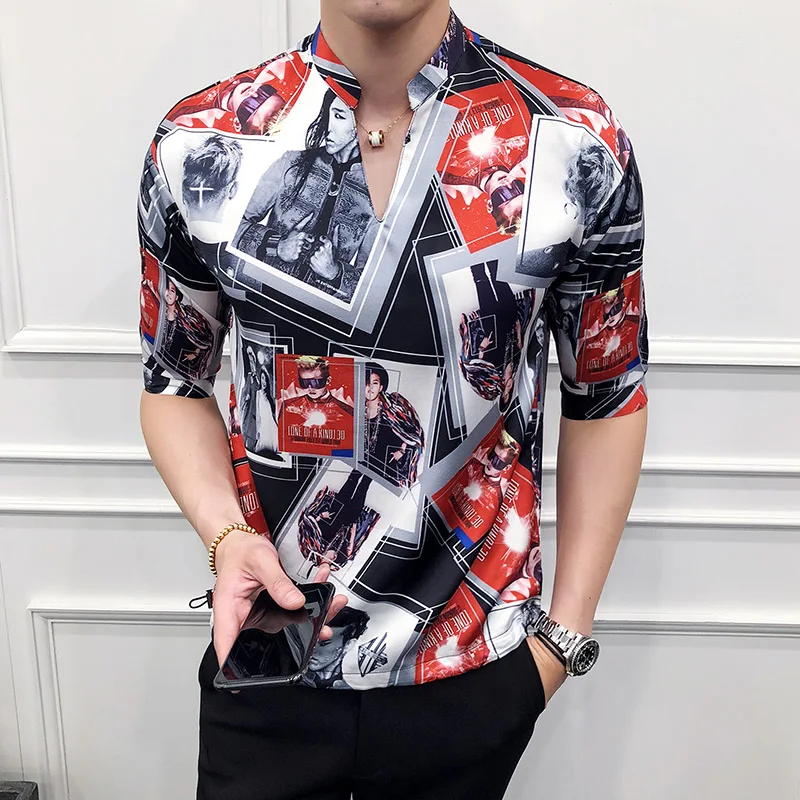 Summer idols printed sleeve shirt, man polo men BF wind loose five point sleeve shirt 1920-P55
Summer idols printed sleeve shirt, man polo men BF wind loose five point sleeve shirt 1920-P55