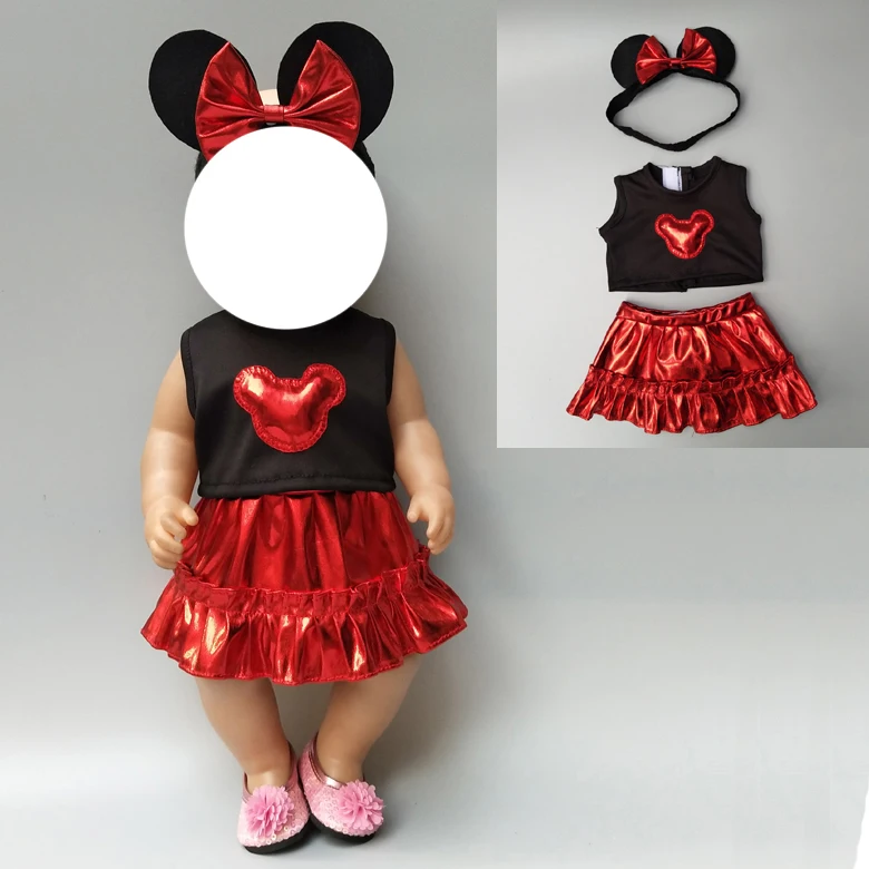 Doll dress for 43cm born baby doll mickey dress headband suit for 18" doll clothes set cartoon dress
Doll dress for 43cm born baby doll mickey dress headband suit for 18" doll clothes set cartoon dress
