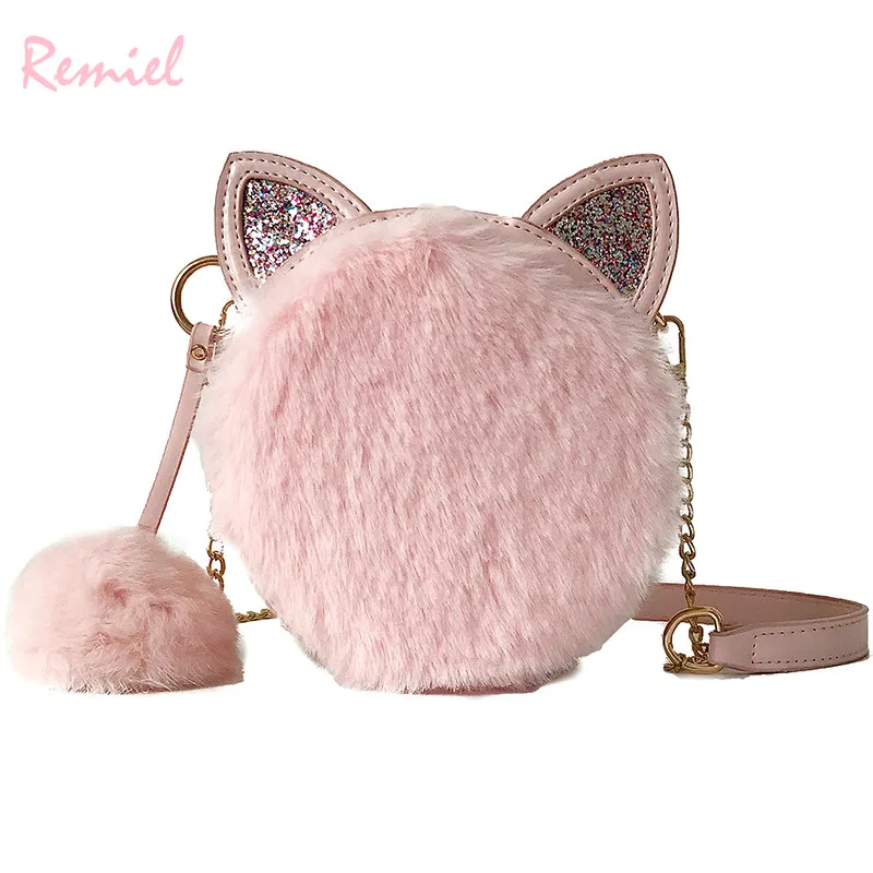 Korean Fashion Ladies Round bag 2018 New Quality PU leather Soft Plush Women's Handbag Cute Cat Ear Chain Shoulder Messenger bag
Korean Fashion Ladies Round bag 2018 New Quality PU leather Soft Plush Women's Handbag Cute Cat Ear Chain Shoulder Messenger bag