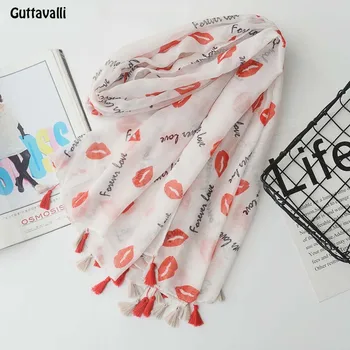 Guttavalli Women Lips Print Long Tassels Shawl Vintage Summer Female Cotton Skinny Scarf Bohemia Love Letters Chevron Scarves
Guttavalli Women Lips Print Long Tassels Shawl Vintage Summer Female Cotton Skinny Scarf Bohemia Love Letters Chevron Scarves
