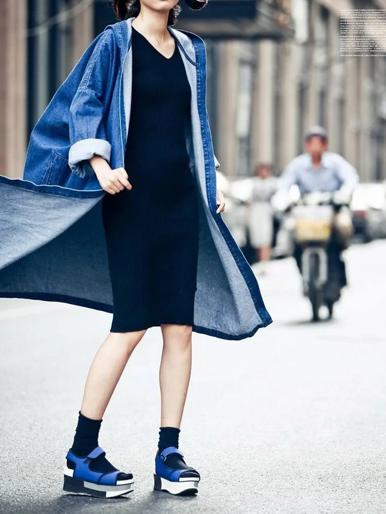Denim Trench Coat Hooded Women Long Coat Casual Fashion Trend Coat Feminino Winter Warm Coat Female Windproof Solid New Elegant 
Denim Trench Coat Hooded Women Long Coat Casual Fashion Trend Coat Feminino Winter Warm Coat Female Windproof Solid New Elegant