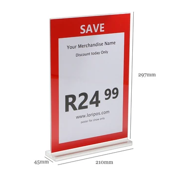 T Acrylic Poster Tag List Menu Holder Clear Double-sided Display Desk Sign Holder KTV Hotel Restaurant Table Picture Photo Frame
T Acrylic Poster Tag List Menu Holder Clear Double-sided Display Desk Sign Holder KTV Hotel Restaurant Table Picture Photo Frame