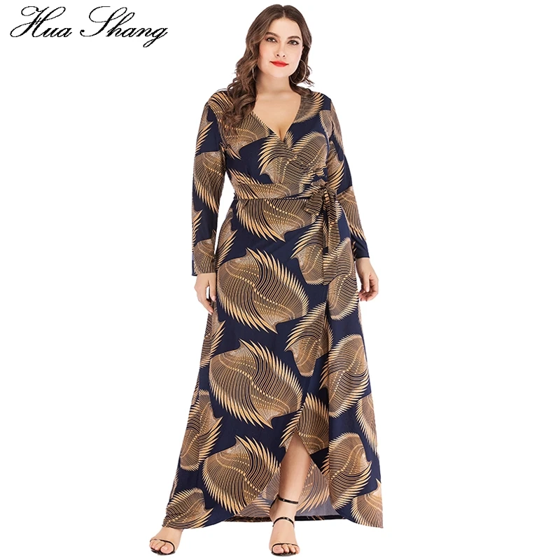 Maxi Long Dress Plus Size 6xl Women Summer V Neck Long Sleeve Golden Geometric Print Party Dress Belted Split Wrap Dresses
Maxi Long Dress Plus Size 6xl Women Summer V Neck Long Sleeve Golden Geometric Print Party Dress Belted Split Wrap Dresses