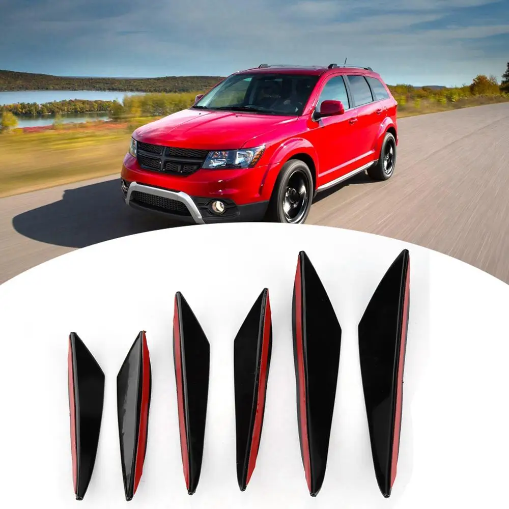 6Pcs Universal Front Bumper Lip Splitter Fins Body Spoiler Canard Valence Chin Wind Flow Surrounded By Air trim Car Body Kit
6Pcs Universal Front Bumper Lip Splitter Fins Body Spoiler Canard Valence Chin Wind Flow Surrounded By Air trim Car Body Kit